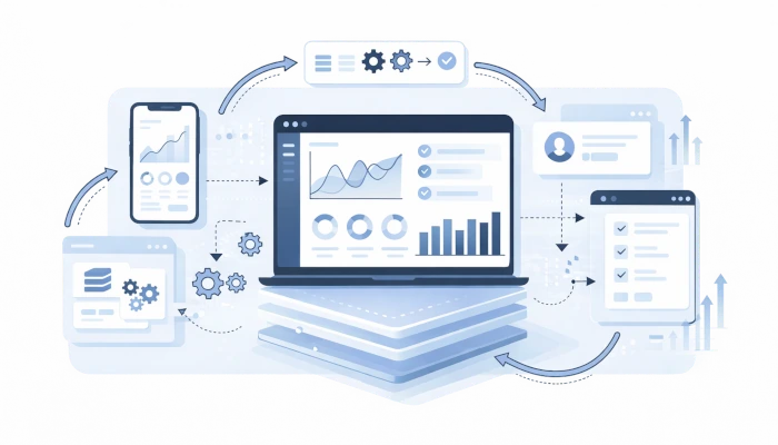 Business systems and SaaS illustration